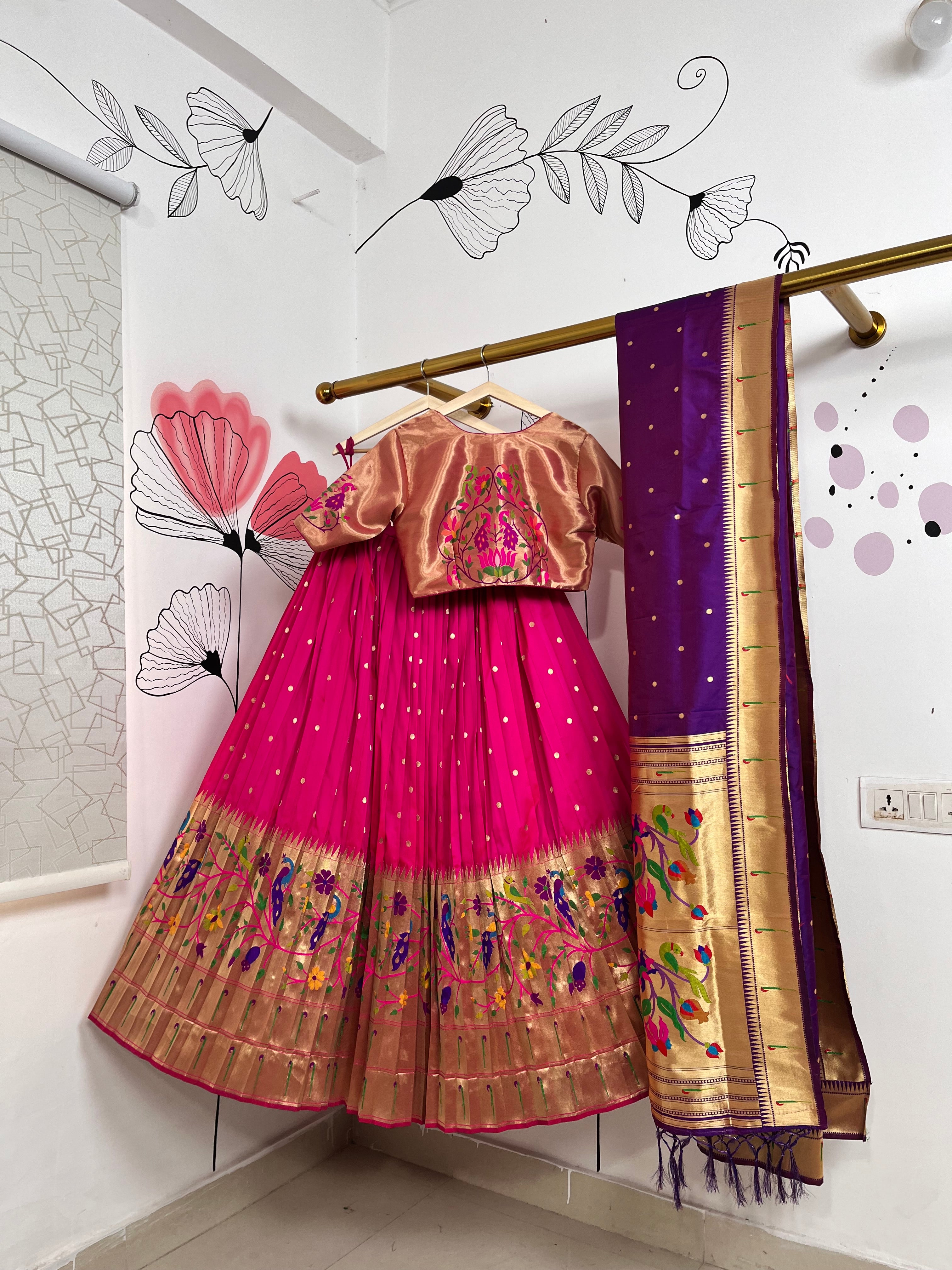 Pink Paithani Lehenga