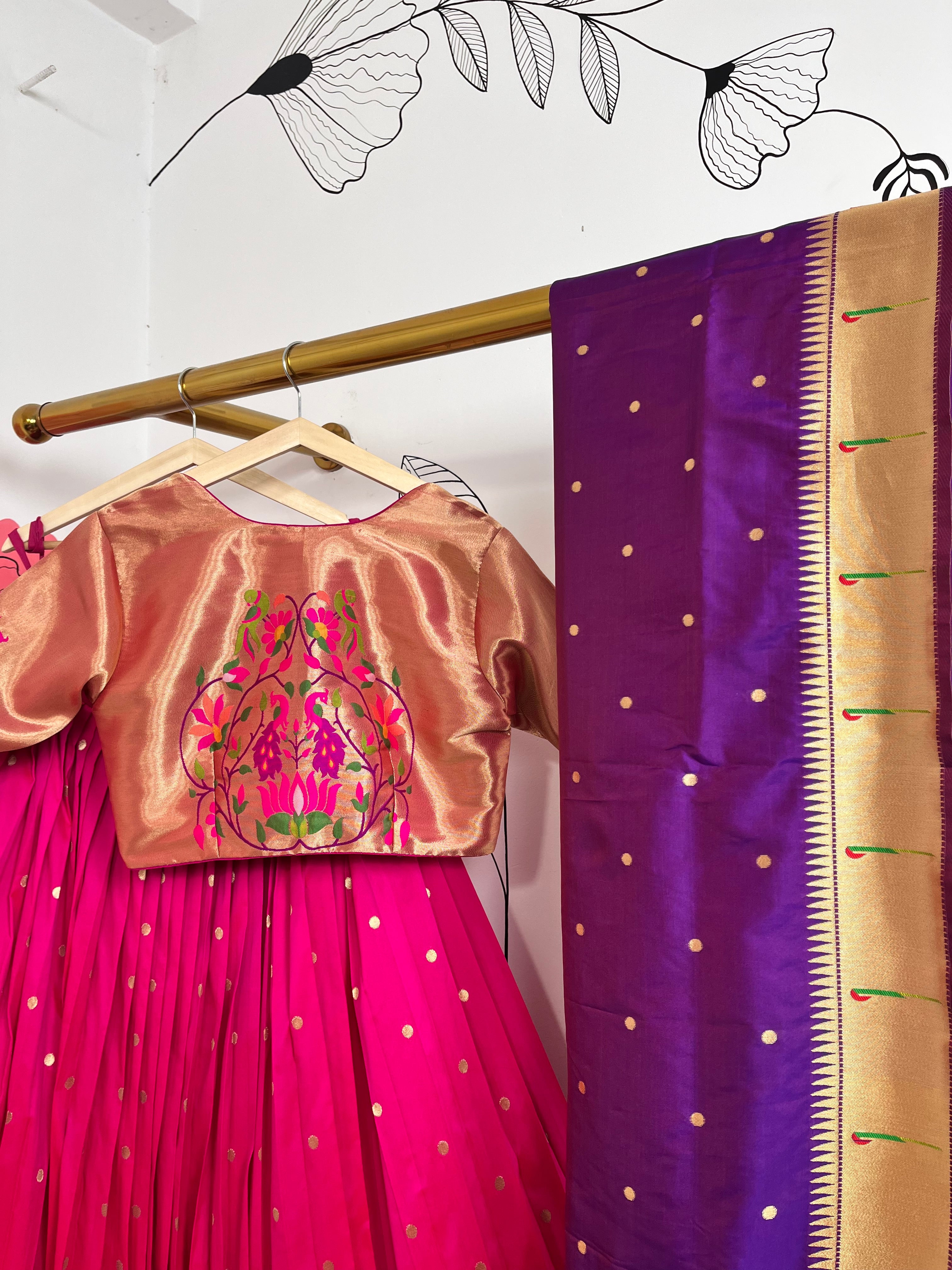 Pink Paithani Lehenga