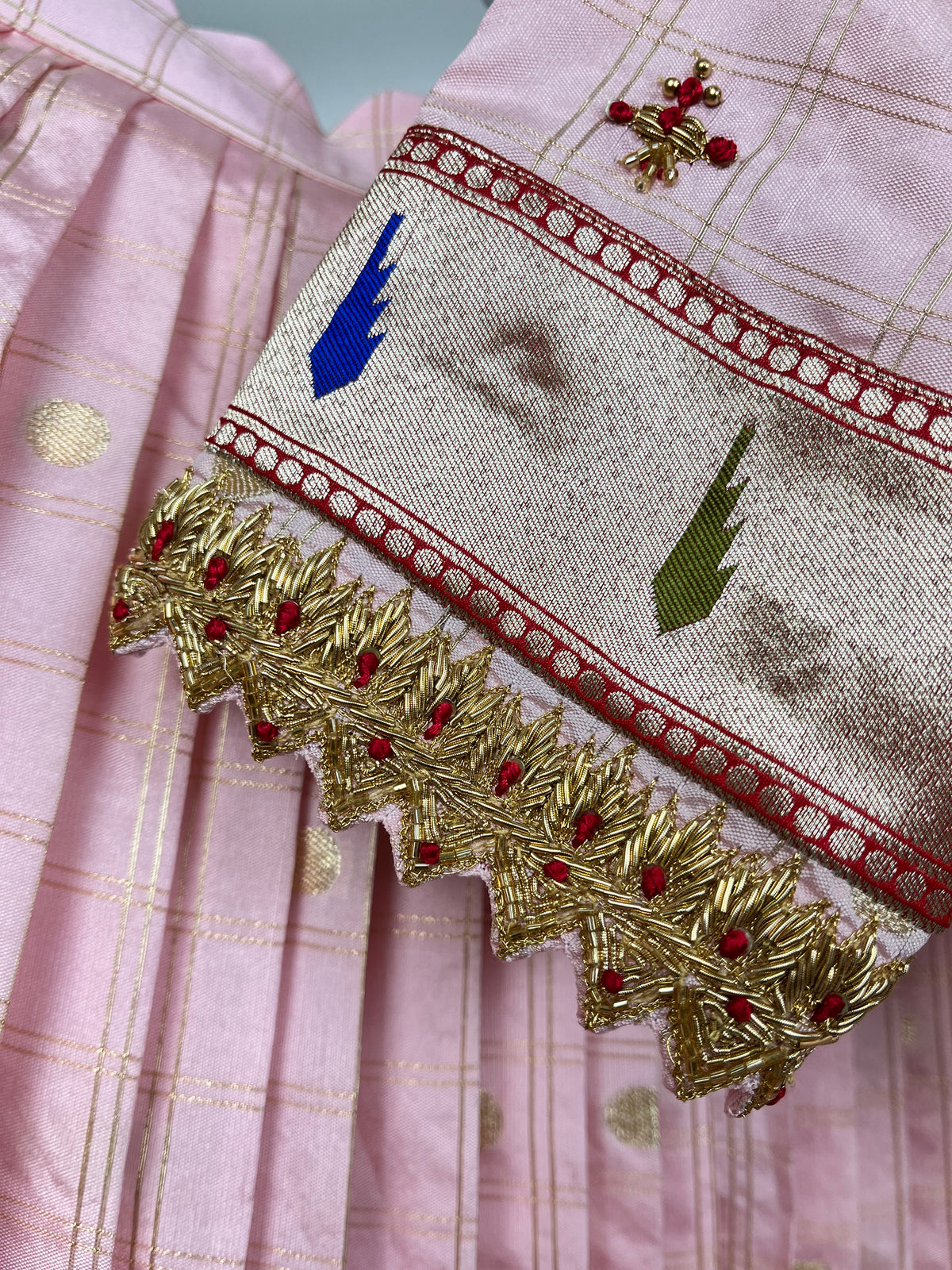 Pink and Red Paithani Lehenga