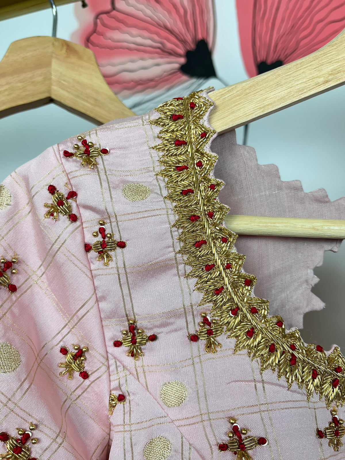 Pink and Red Paithani Lehenga