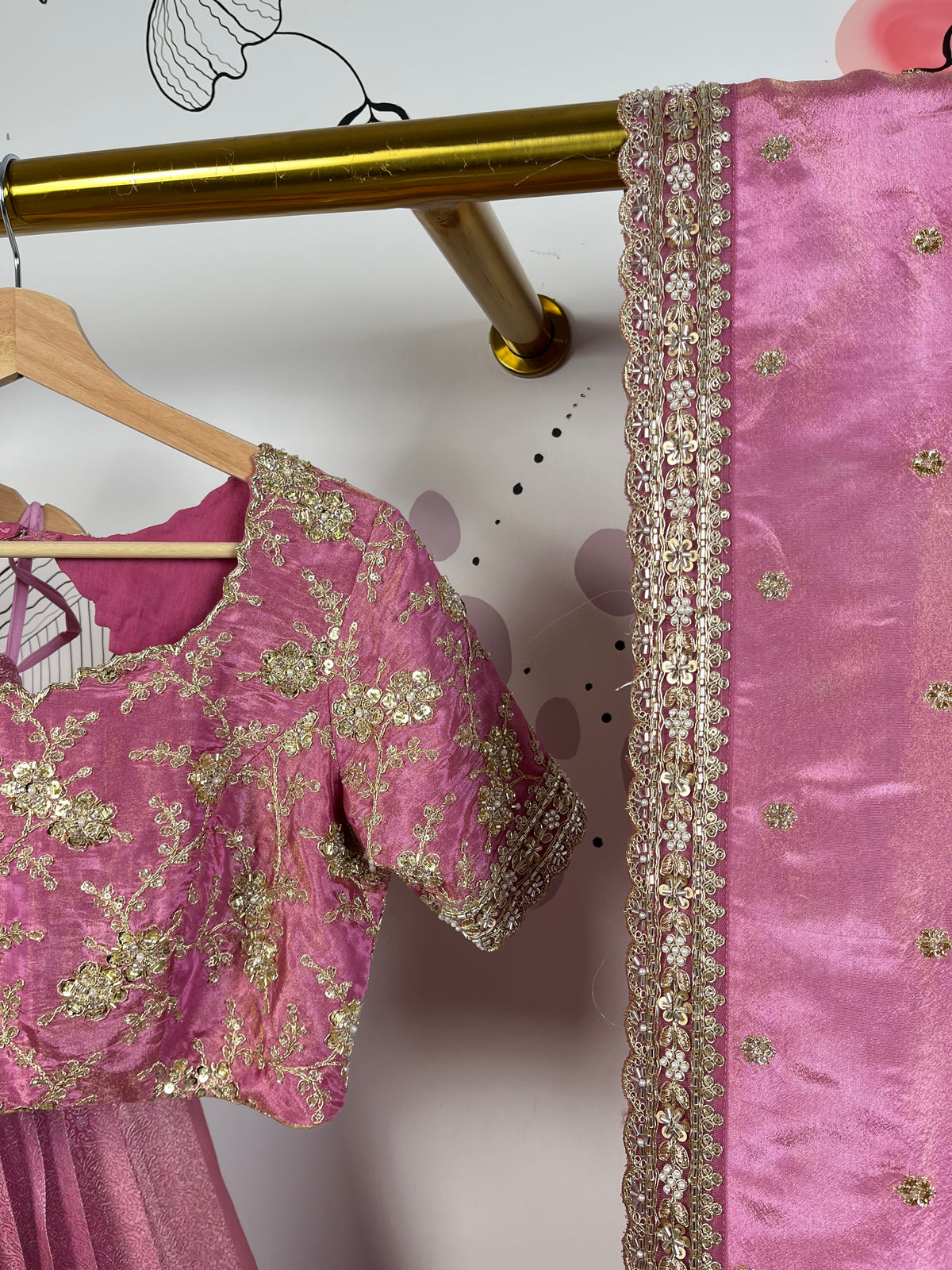 Baby Pink Kanchi Pattu Bridal Lehenga
