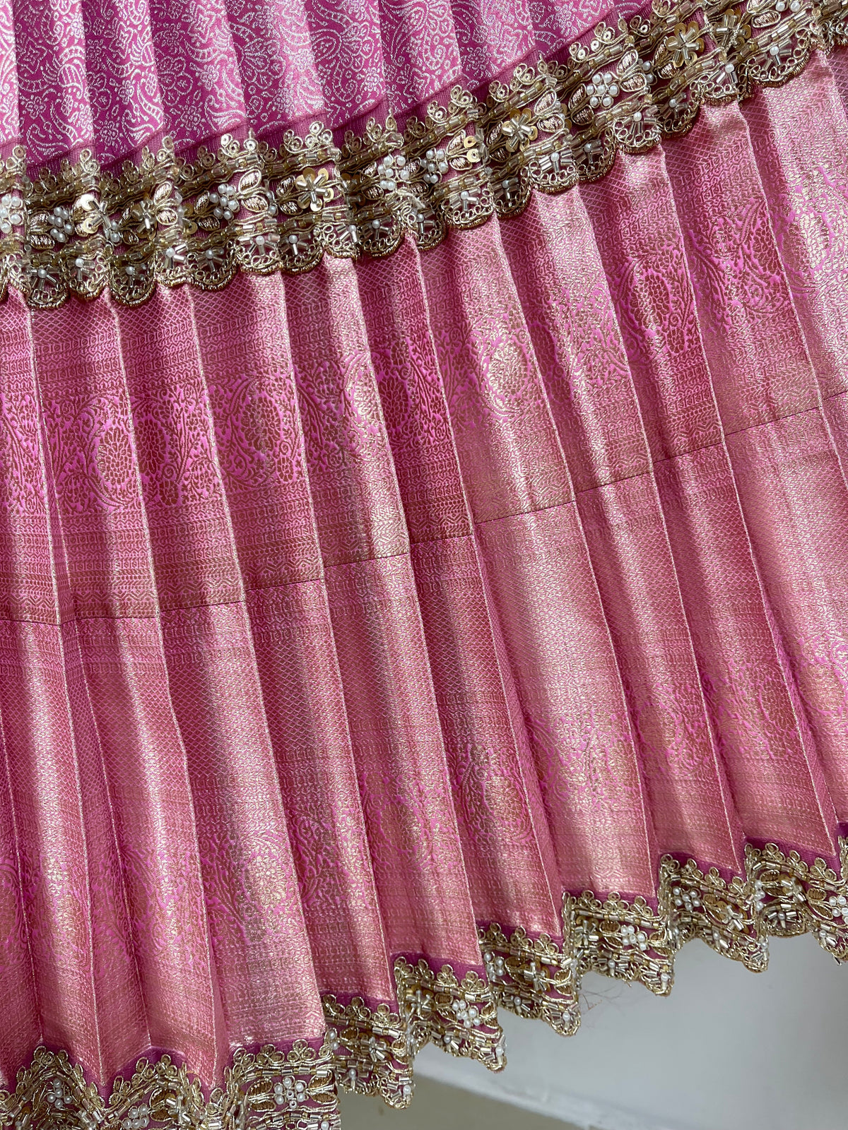 Baby Pink Kanchi Pattu Bridal Lehenga